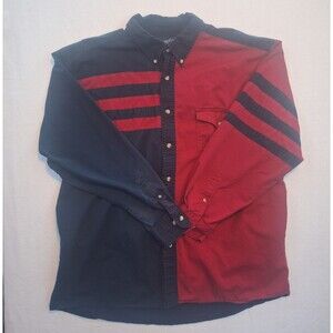 Wrangler Western Shirt Blue Red Button Down Vintage Long Sleeve Mens XL